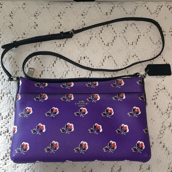 Coach Bramble Rose Crossbody Bag and Black Pouch - Picture 4 of 16